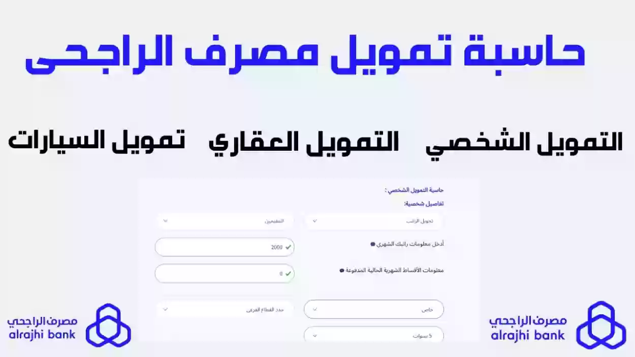 كيفية استخدام حاسبة التمويل العقاري عبر بنك الراجحي 